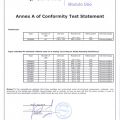 Crane anex conformity test statement